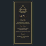 Menu Mariage Gatsby Black and Gold Roaring 20s<br><div class="desc">, </div>