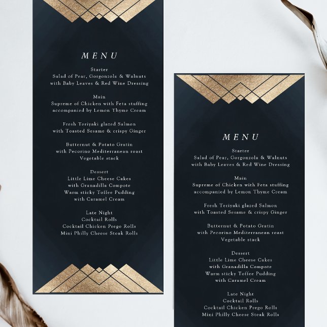 Menu Mariage Gatsby bleu marine (Créateur téléchargé)