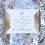 Menu Mariage Géométrique White Gold Gatsby<br><div class="desc">Revivez la tendance de Great Gatsby avec ce design - avec cela une carte en rack ou un menu de réception de mariage. Antique pour un merveilleux mariage à thème bohème. mariage Boho vintage Design. Un design élégant et formel Déco géométrique Great Gatsby design Extraordinaire avec des lignes art déco...</div>