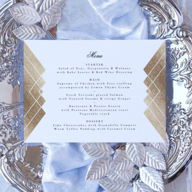 Menu Mariage Géométrique White Gold Gatsby (Créateur téléchargé)