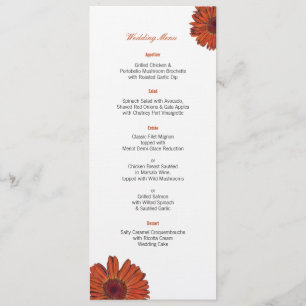 Menu Mariage Gerbera