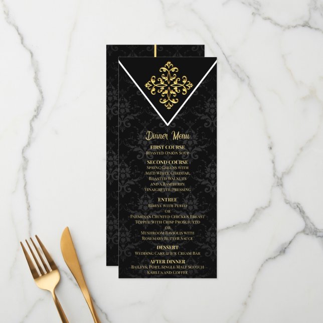 Menu Mariage Glam du soir (Devant/Arrière en situation)