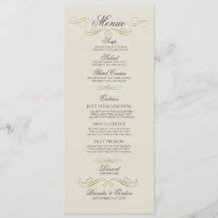 Menu mariage Gold Frame & Off White Arrière - plan