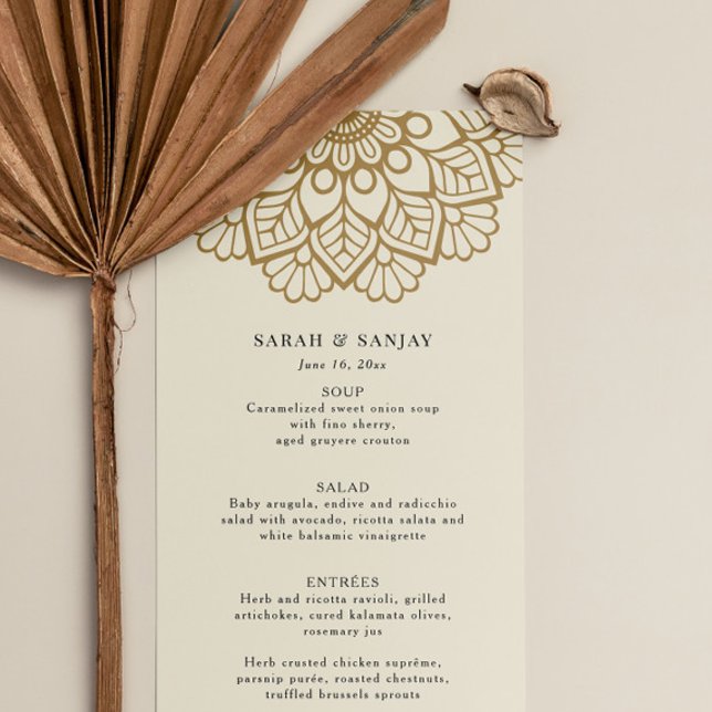 Menu Mariage Gold Mandala (Créateur téléchargé)