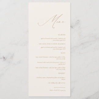 Menu Mariage Gold Modern Boho