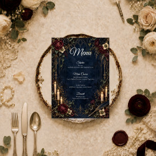 Menu Mariage gothique à la lumière des bougies