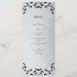 Menu Mariage gothique argenté et noir