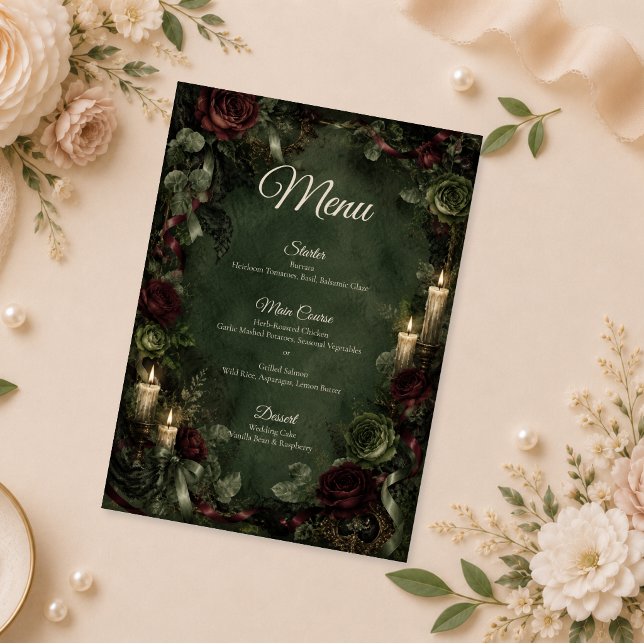 Menu Mariage gothique botanique lunatique (Créateur téléchargé)