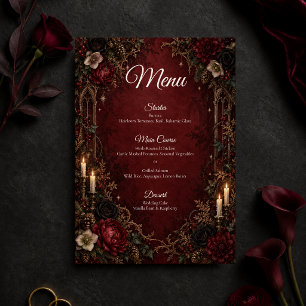 Menu Mariage gothique céleste éthéré