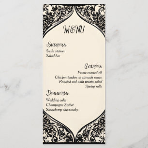 Menu Mariage gothique personnalisable
