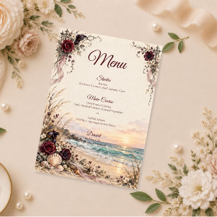 Menu Mariage gothique romantique sur la côte