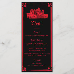 Menu Mariage gothique vampire château frontière noir ro