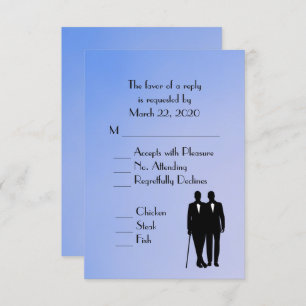 Menu Mariage gris bleu RSVP