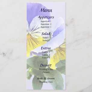 Menu Mariage Groupe de volets jaune et violet