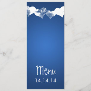 Menu Mariage Grunge Hearts Blue