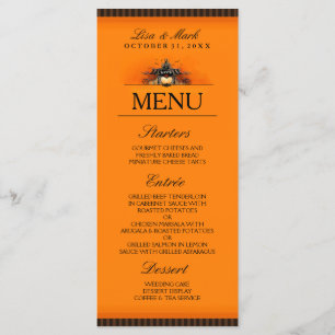 Menu mariage Halloween Orange & Black LOVE
