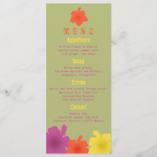 Menu Mariage Hibiscus hawaïen coloré
