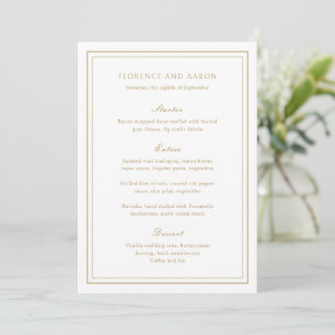 Menu Mariage intemporel Or Traditionnel
