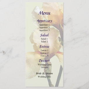 Menu Mariage Irises colorées Peach