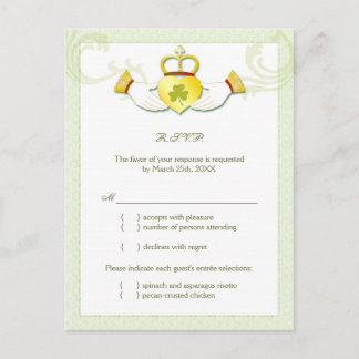 Menu Mariage irlandais classique Choix RSVP