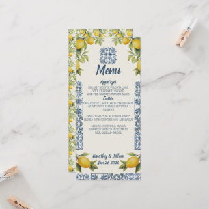 Menu Mariage Italien Amalfi Thématique