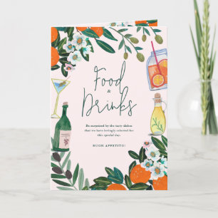 Menu Mariage italien Citron rose méditerranéen