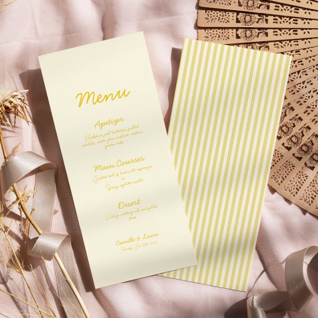 Menu Mariage Jaune au beurre moderne (Créateur téléchargé)