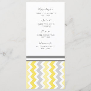Menu mariage Jaune Gris Chevron