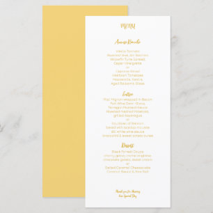 Menu Mariage Jaune Or