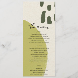 MENU MARIAGE KRAFT VERT ABSTRAIT MODERNE