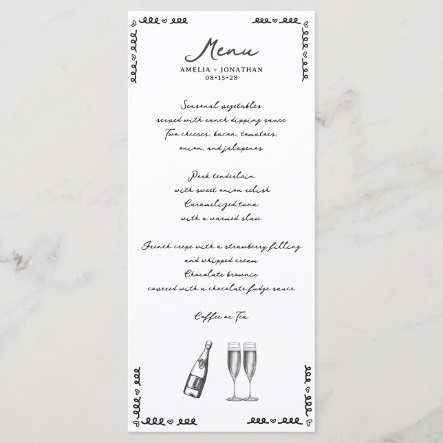 Menu Mariage lunatique (Devant)