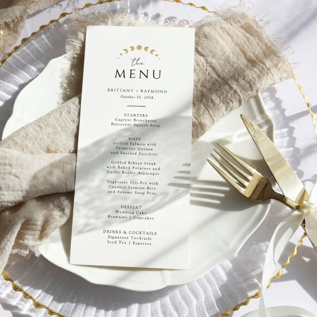 Menu Mariage Lune Céleste Dorée (Créateur téléchargé)