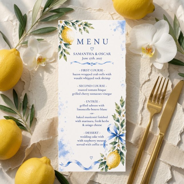 Menu Mariage Luxueux Italien au Citron (Créateur téléchargé)
