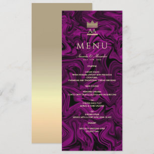 Menu Mariage Luxueux Violet et Noir