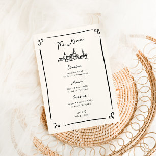 Menu Mariage main dessinée