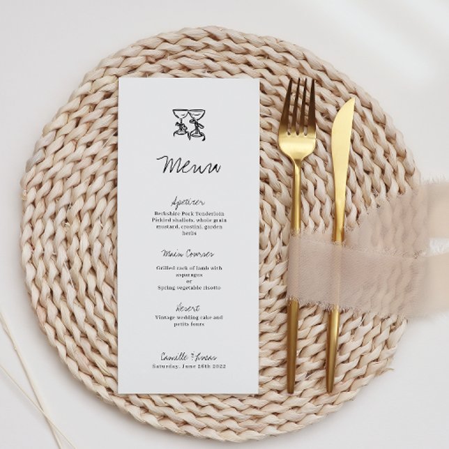 Menu Mariage main-tiré moderne (Créateur téléchargé)