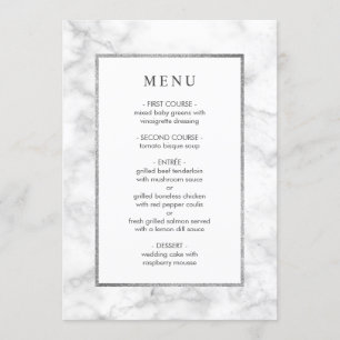 Menu Mariage Marbre blanc moderne