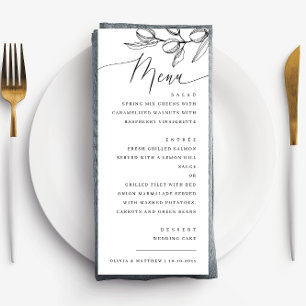 Menu Mariage Méditerranéen   Olives Minimalistes Élégan