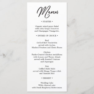 Menu mariage - Menu Fête des mariées - Français