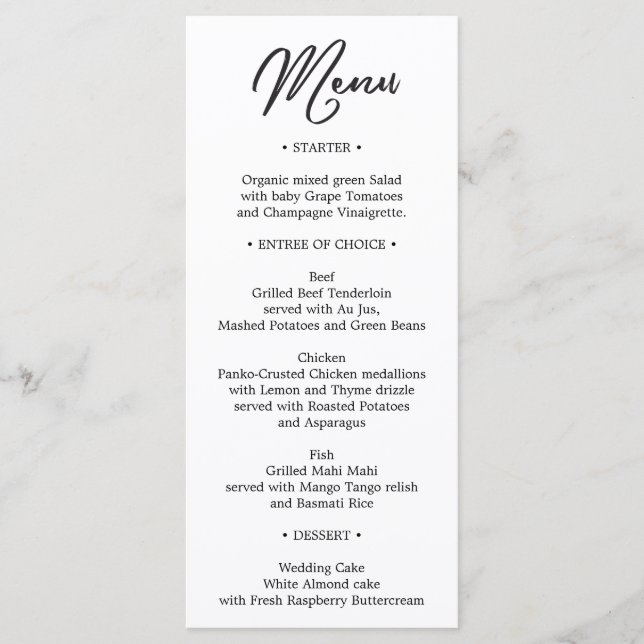 Menu mariage - Menu Fête des mariées - Français (Devant)