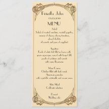 Menu Mariage, menu réunion, grand Gatsby, ivoire,