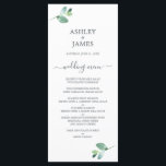 Menu Mariage minimal de feuillage Eucalyptus à script c<br><div class="desc">Élégant menu minimaliste mariage avec script chic off-black et une touche élégante de feuillage vert eucalyptus sur un arrière - plan blanc. Ajoutez simplement les détails de votre mariage. Conçu exclusivement pour vous par Happy Dolphin Studio. Si vous avez des questions ou des demandes, veuillez nous contacter à happydolphinstudio@outlook.com ....</div>