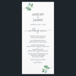 Menu Mariage minimal de feuillage Eucalyptus à script c<br><div class="desc">Élégant menu minimaliste mariage avec script chic off-black et une touche élégante de feuillage vert eucalyptus sur un arrière - plan blanc. Ajoutez simplement les détails de votre mariage. Conçu exclusivement pour vous par Happy Dolphin Studio. Si vous avez des questions ou des demandes, veuillez nous contacter à happydolphinstudio@outlook.com ....</div>