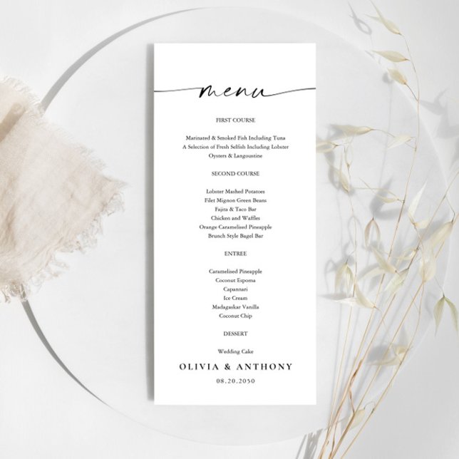 Menu Mariage minimaliste (Créateur téléchargé)