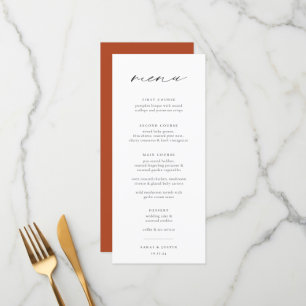 Menu Mariage minimaliste chic