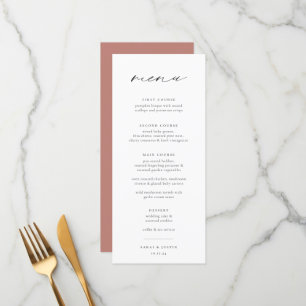 Menu Mariage minimaliste chic