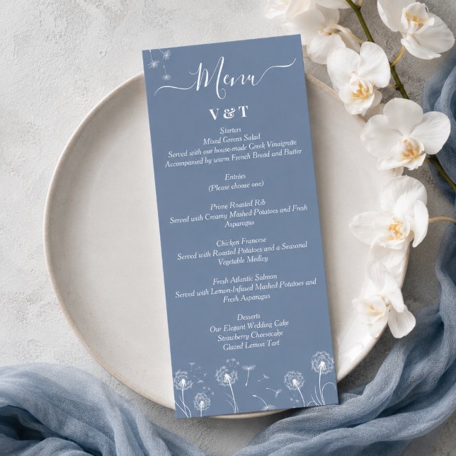 Menu Mariage Minimaliste de Fleur Sauvage (Créateur téléchargé)
