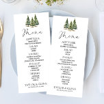 Menu Mariage minimaliste de la forêt de pins neigeux d'<br><div class="desc">Il s'agit d'un menu minimaliste de Mariage de forêt de pins neigeux d'hiver.</div>