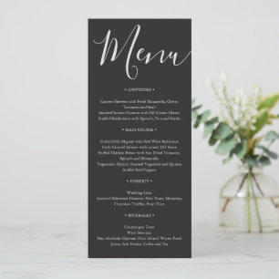 Menu Mariage minimaliste de typographie de script moder
