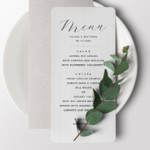Menu Mariage minimaliste Dîner De Réception Élégant E